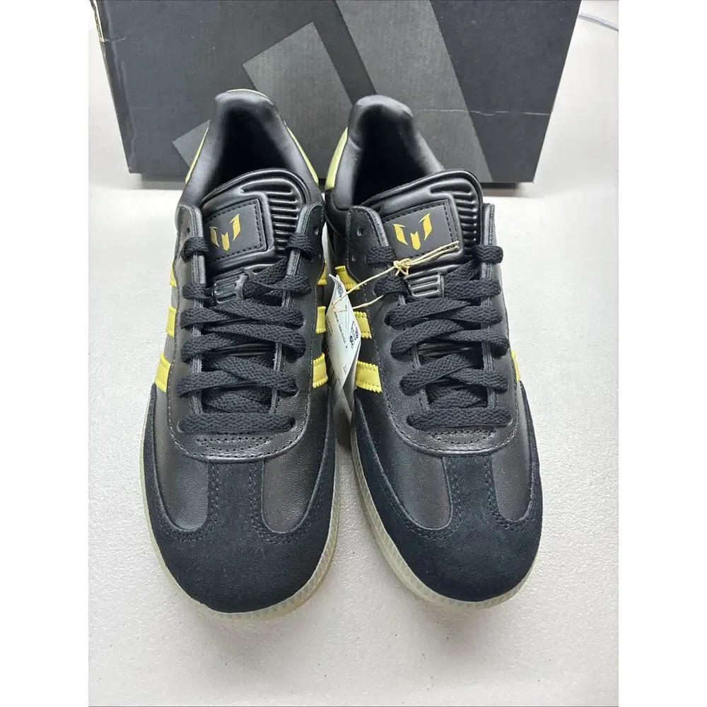 New adidas Samba Messi J Low Top Sneakers Black/Gold Unisex Kids US 6 JH5641
